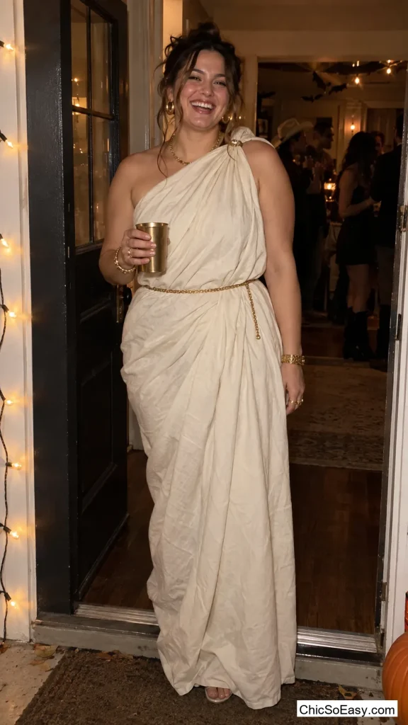 A Tablecloth Belted Into a Toga