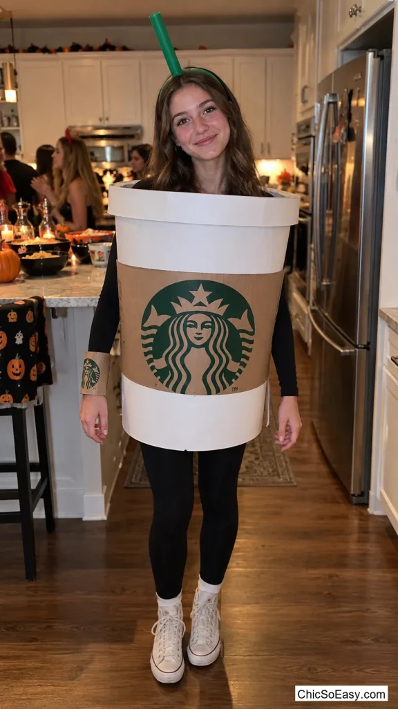 An Iced Coffee Cup Built From a Poster Board Cylinder