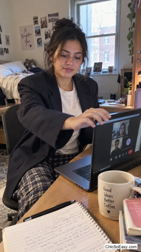 Borrowed Blazer Over Pajama Pants