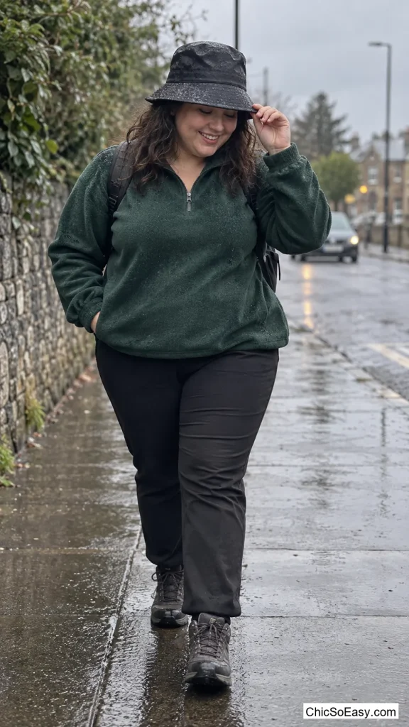 Bucket Hat and Fleece Half-Zip