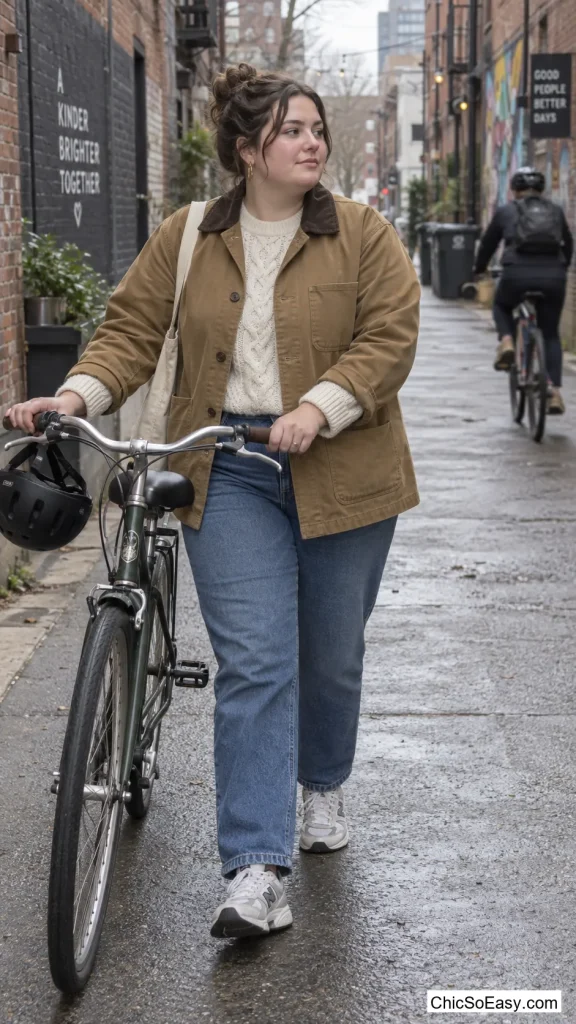 Chore Coat Over a Cable Knit