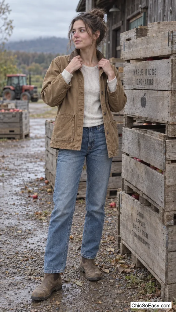 Chore Jacket Over a Thermal Layer