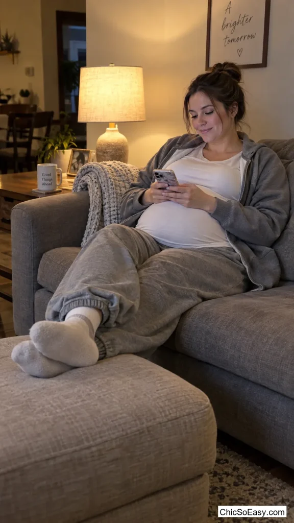 Compression Socks Under Wide-Leg Joggers