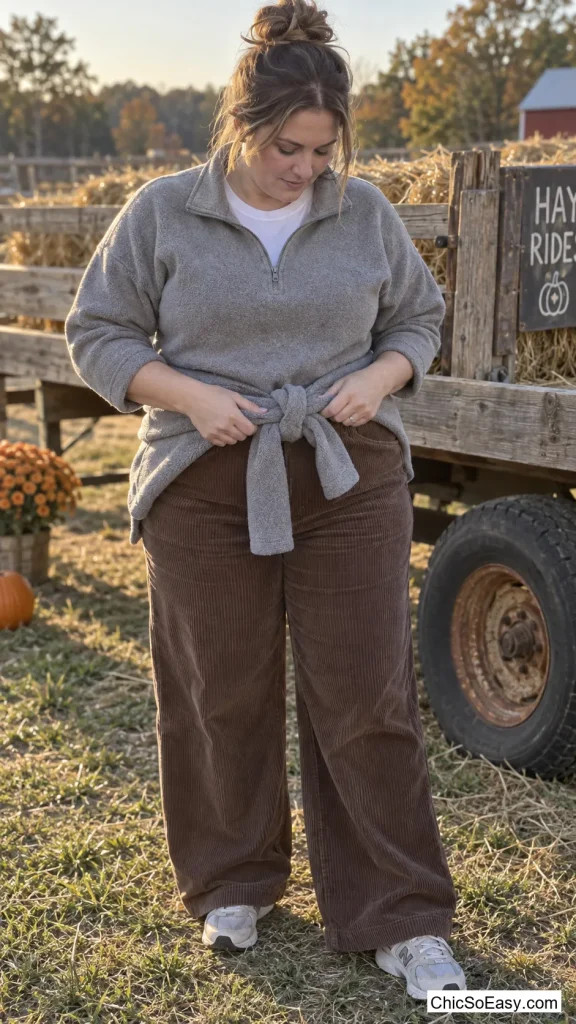 Corduroys with a Quarter-Zip Fleece
