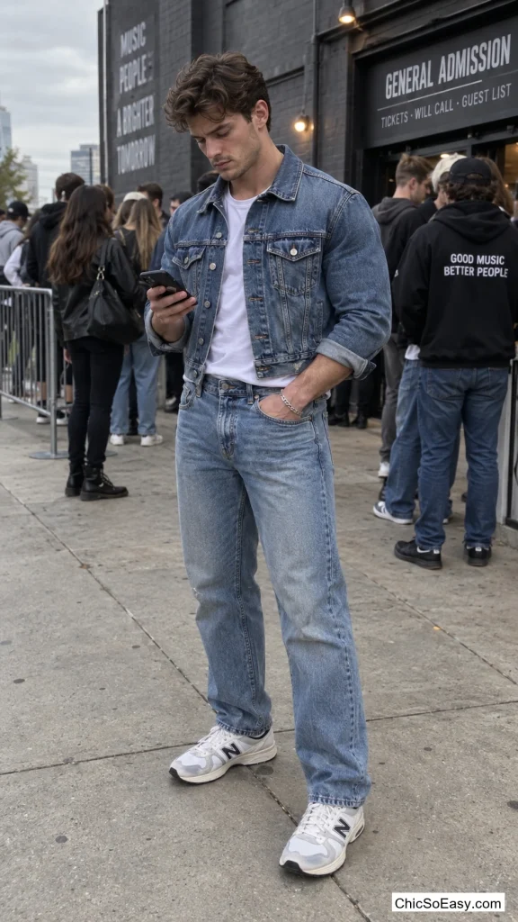 Denim-on-Denim with a Cropped Trucker Jacket