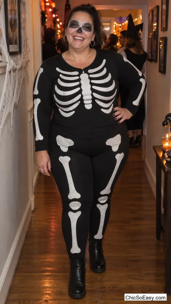 Felt Skeleton Over Black Knit