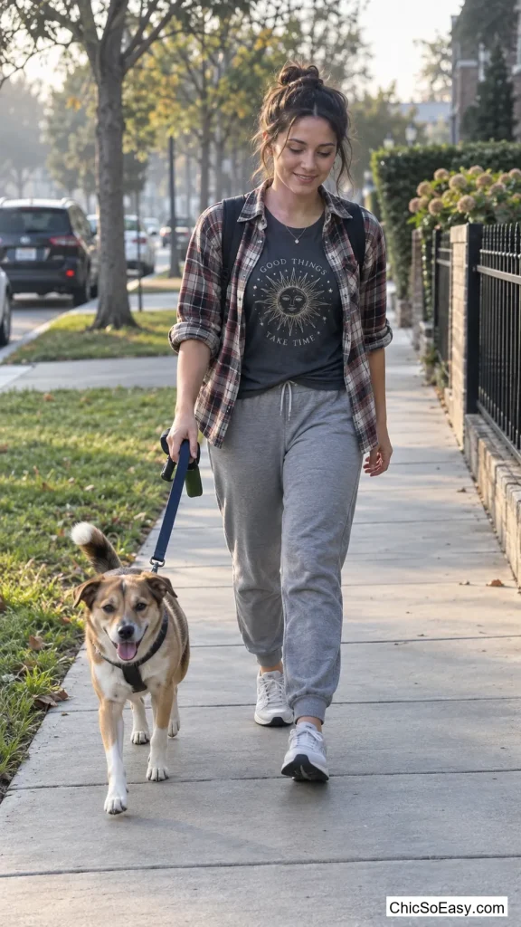 Flannel Over a Graphic Tee, Sleeves Rolled