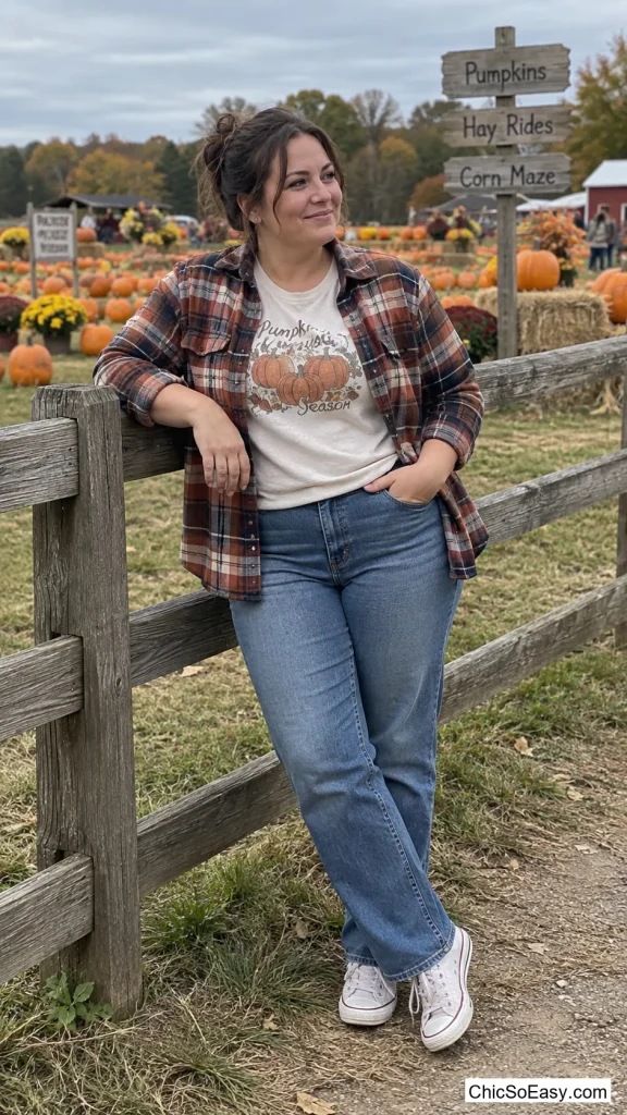Flannel Shirt Over a Graphic Tee