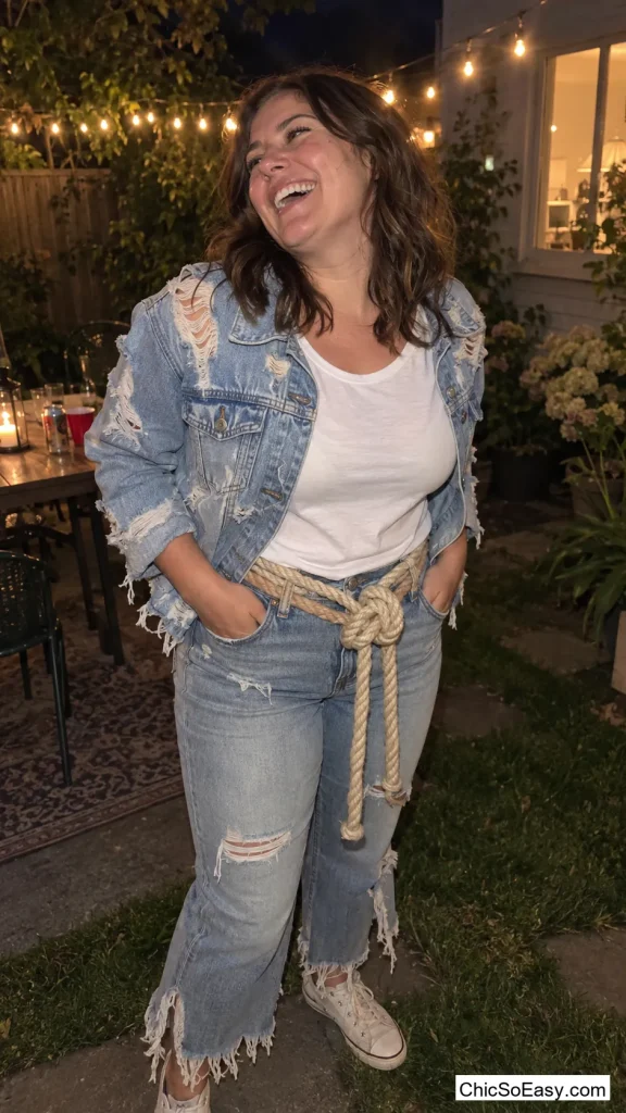 Frayed Knot Denim and Rope Belt