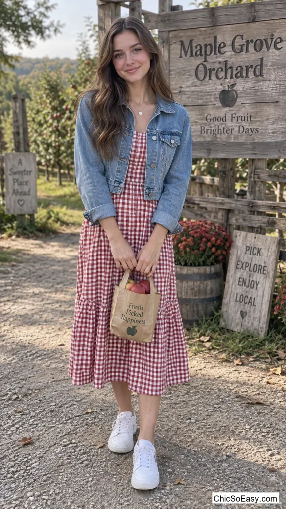 Gingham Dress and a Jean Jacket