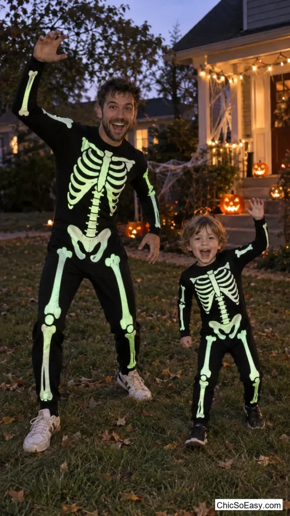 Glow-Paint Skeleton Dance Family