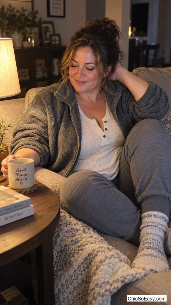 Henley Under an Unzipped Fleece
