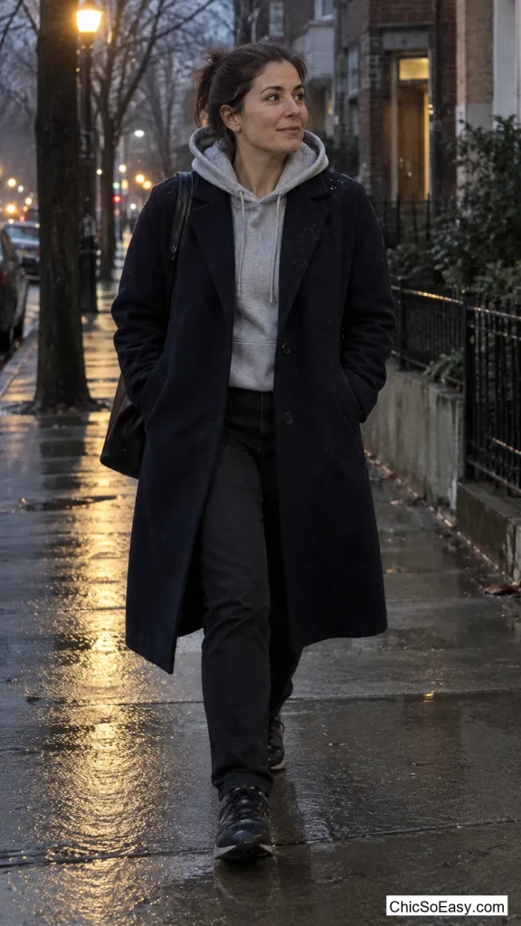 Hoodie Under a Wool Topcoat