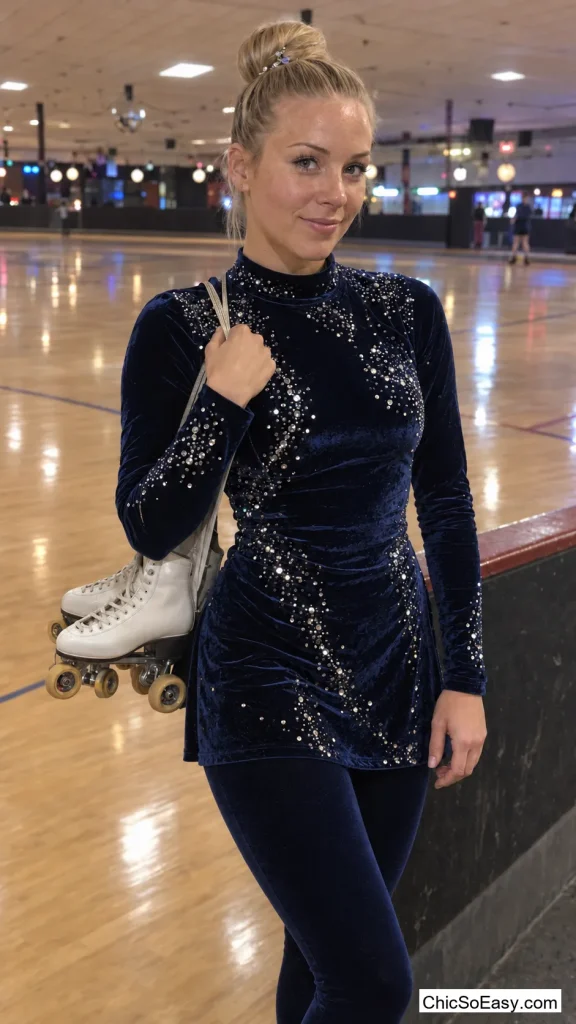 Ice Skating Champion in Sequined Velvet
