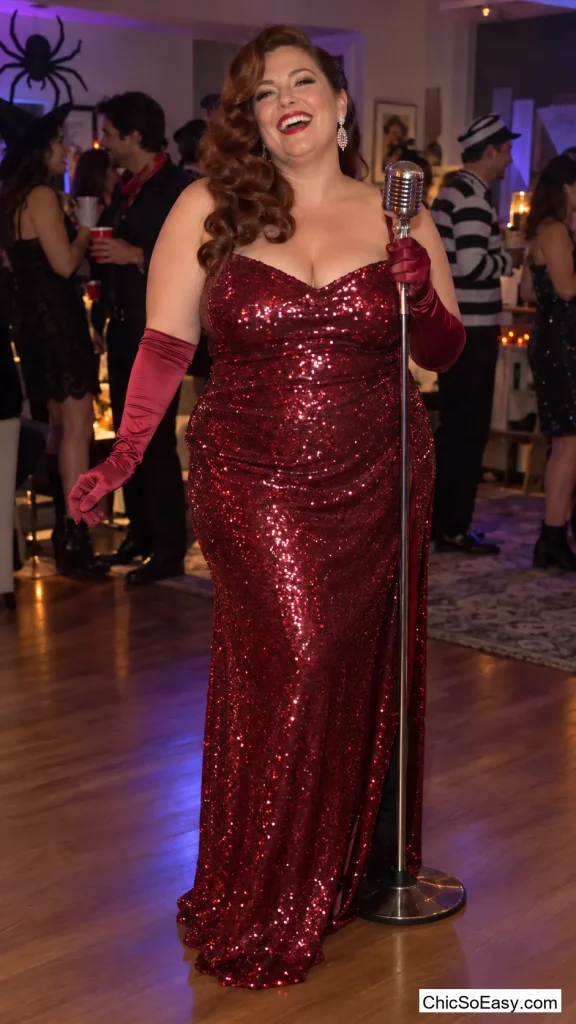 Jazz Singer in a Sequined Column