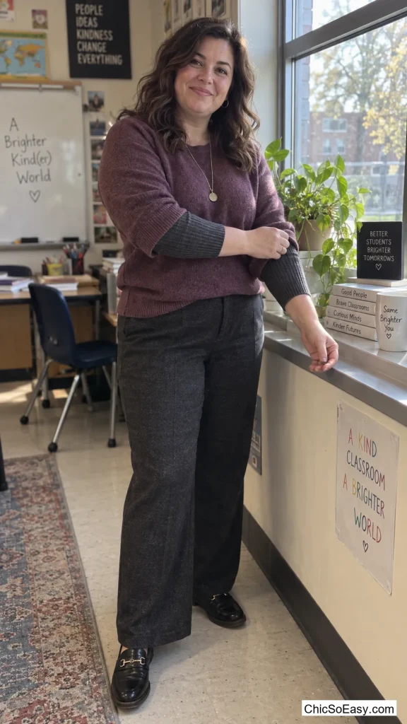 Knit Arm Warmers Under a Sweater