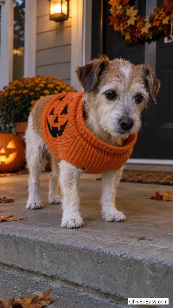 Knit Pumpkin Sweater with No Turtleneck