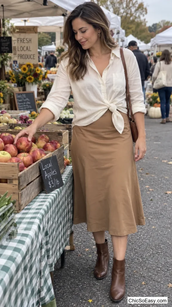 Knotted at the Hip Over the Midi Skirt