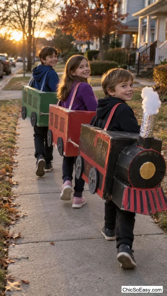Matching Cardboard Trains