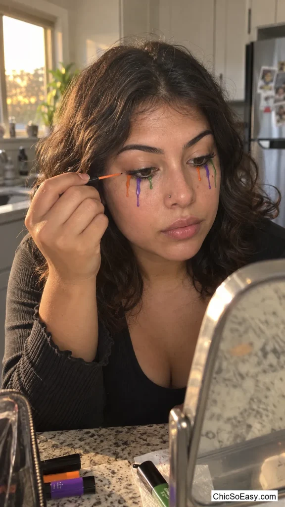 Melted Crayon Eyeliner Drips