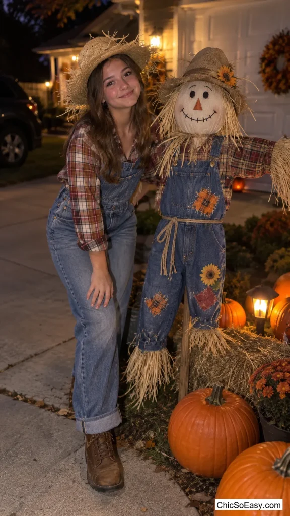 Overalls and a Straw Hat Stuffed With Real Hay