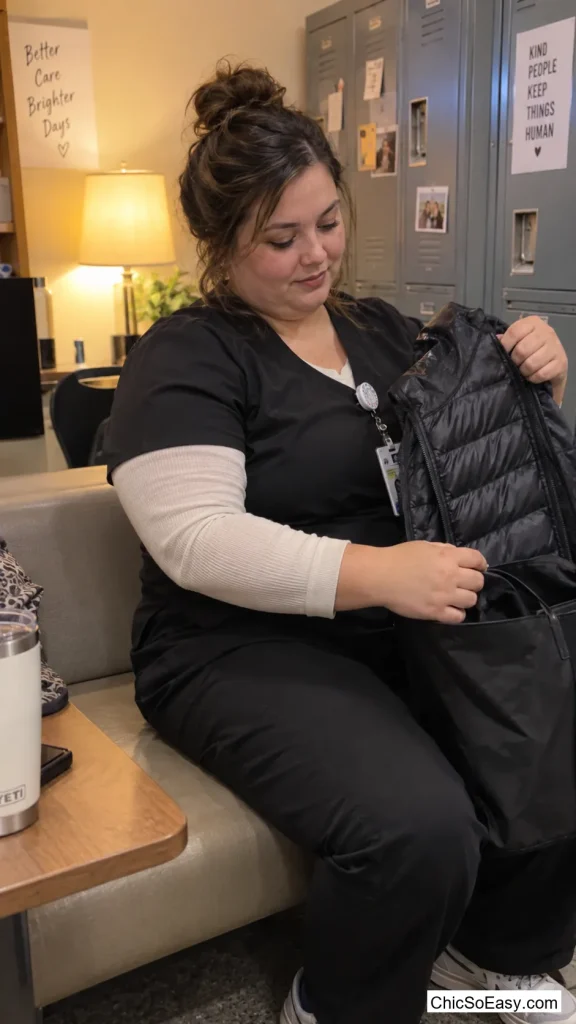 Packable Puffer Vest and a Thermal Tee