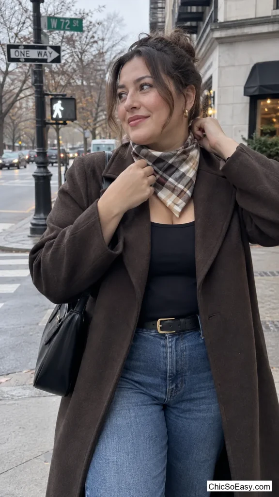 Plaid Scarf Knotted Like a Bandana