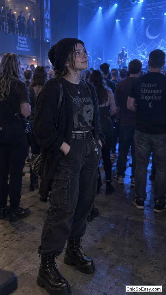 Platform Combat Boots with a Slouchy Beanie