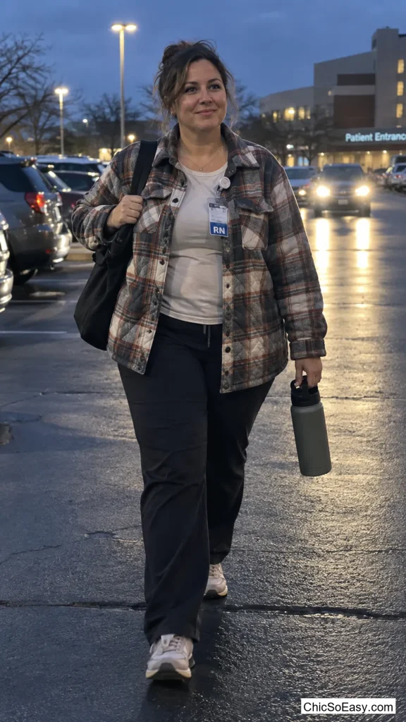 Quilted Flannel Shacket for the Drive