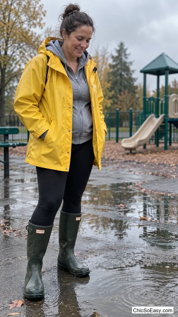 Rain Slicker Over a Hoodie
