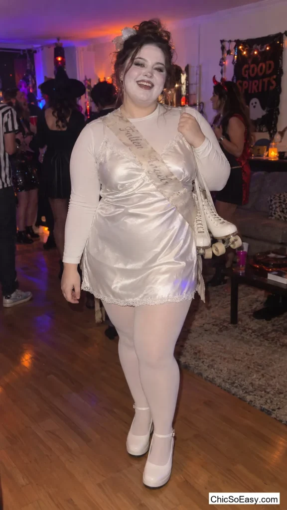 Roller Rink Ghost in White Satin