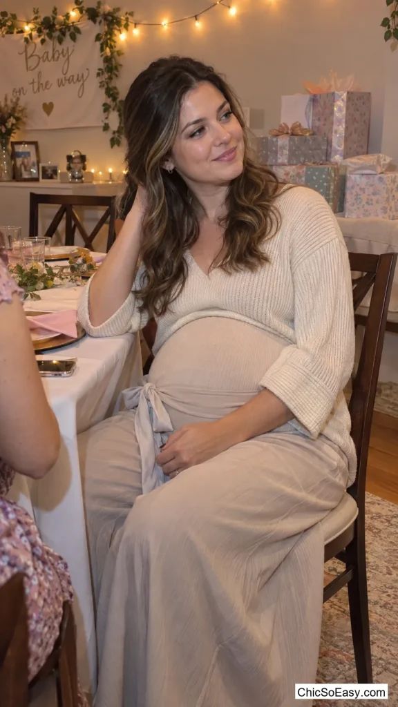 Sash-Tie Palazzo Pants for a Shower