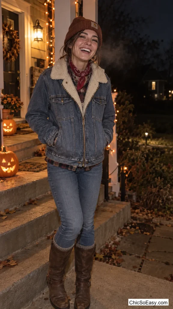 Sherpa-Lined Denim Jacket Cowgirl