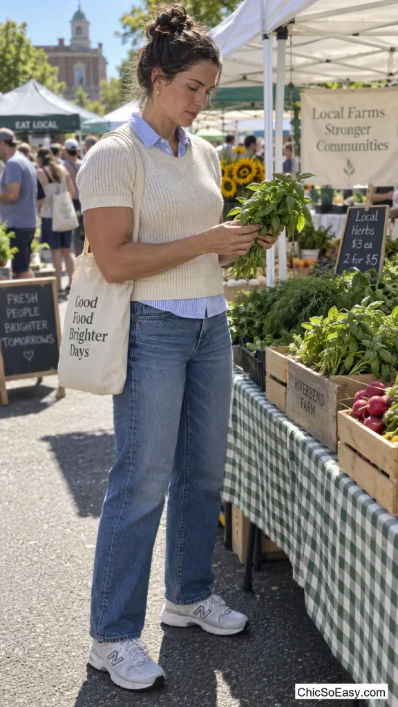 Short-Sleeve Sweater Over a Button-Down