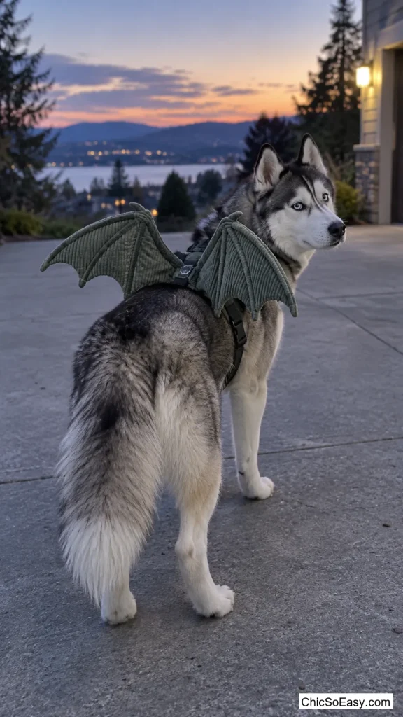 Shoulder-Only Dragon Wings Strapped to Harness