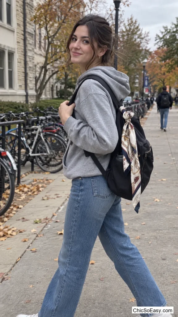 Silk Scarf Tied to Your Backpack Strap
