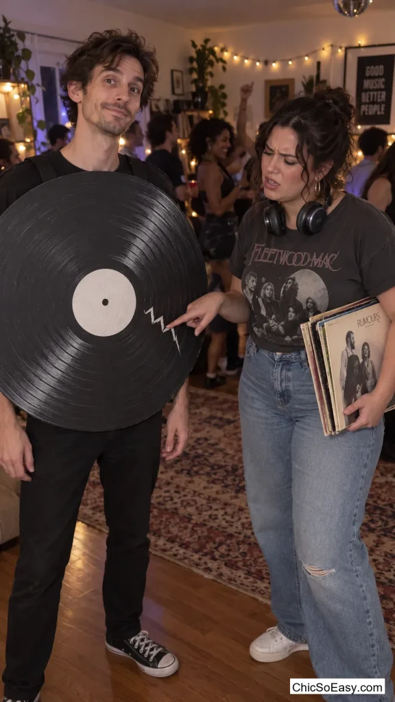 Skipping Vinyl Record and Frustrated DJ