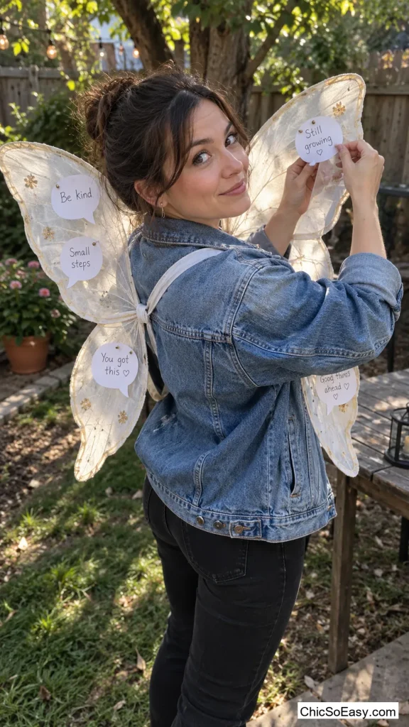 Social Butterfly Wings Over Denim