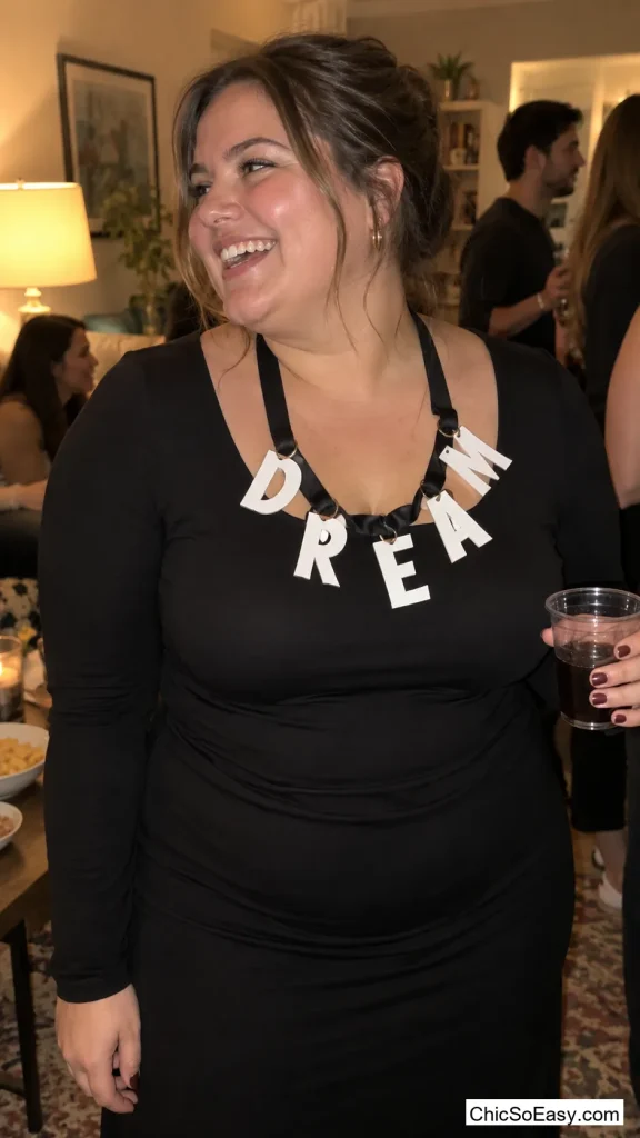 Statement Piece Necklace and Black Dress