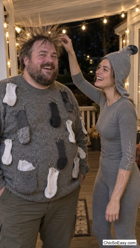 Static Cling Sweater and Stray Sock