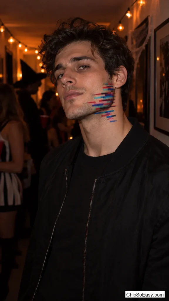 Static Glitch Jaw Lines