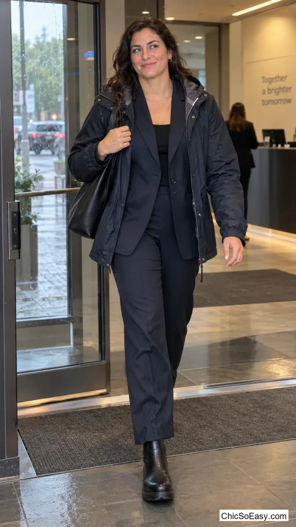 Suit Trousers Over Rubber Chelsea Boots