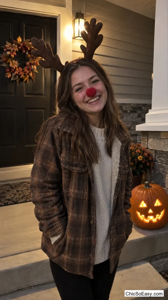 Thermal-Lined Flannel Shacket Reindeer