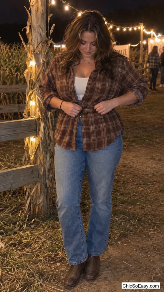 Thrifted Flannel Cinched With a Belt