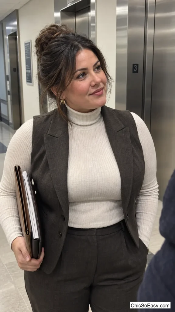 Turtleneck Under a Menswear Vest