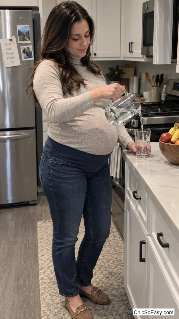 Turtleneck and Maternity Jeans