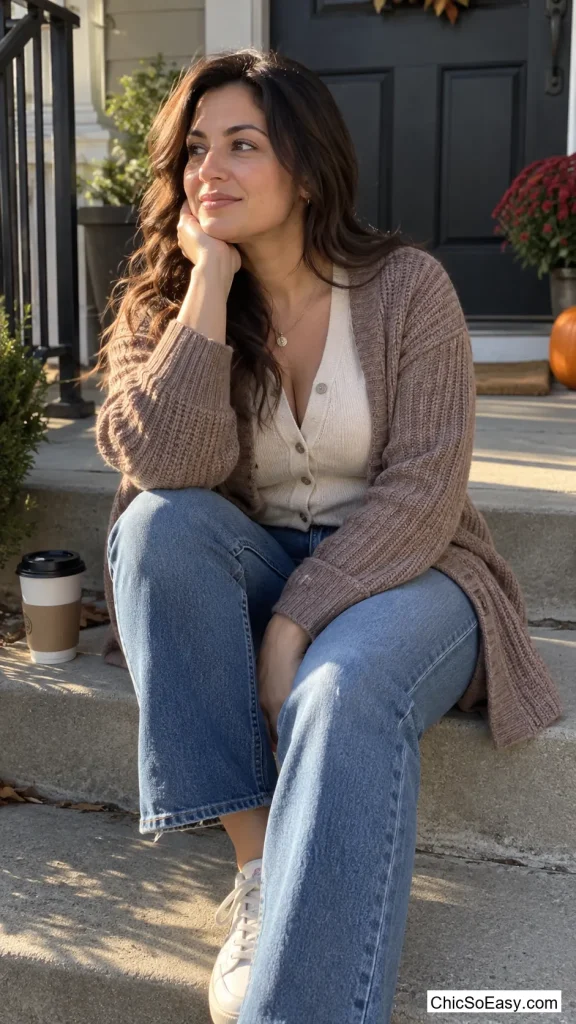 Two Cardigans Layered Together