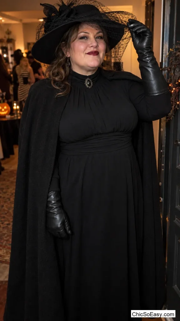 Victorian Mourner in a Wool Cape