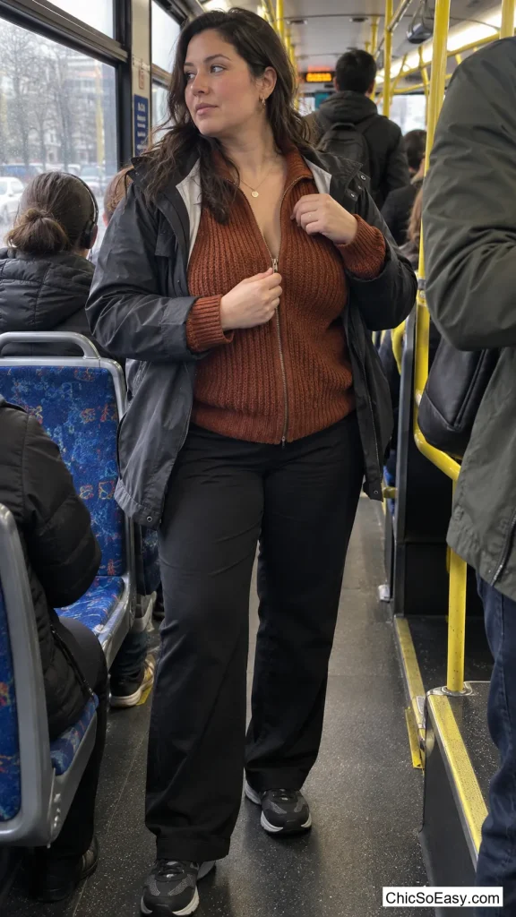 Zip Cardigan Under a Packable Shell